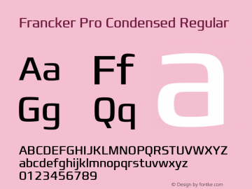 Francker Pro Condensed Regular Version 1.01图片样张