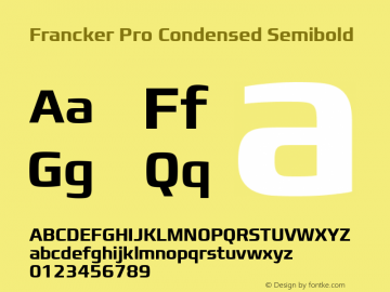 Francker Pro Condensed Semibold Version 1.01图片样张