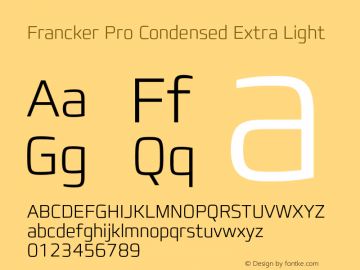 FranckerPro-CondensedXLight Version 1.01图片样张