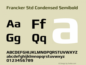 FranckerStd-CondensedSmbold Version 1.00图片样张