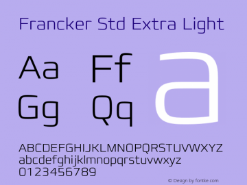 FranckerStd-ExtraLight Version 1.00图片样张
