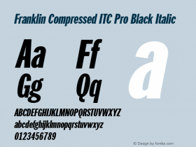 Franklin Compressed ITC Pro Black Italic Version 1.01图片样张