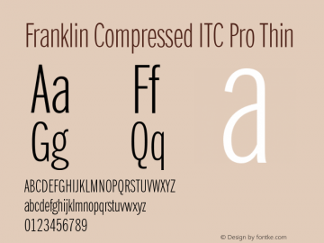 Franklin Compressed ITC Pro Thin Version 1.01图片样张