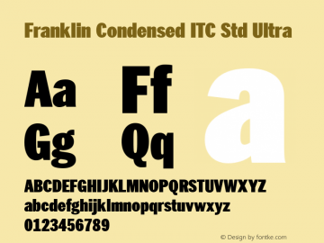 Franklin Condensed ITC Std Ultra Version 1.01图片样张