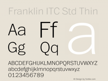 FranklinITCStd-Thin Version 1.01图片样张