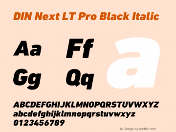 DIN Next LT Pro Black Italic Version 1.40图片样张