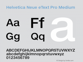 Helvetica Neue eText Pro Medium Version 2.00图片样张