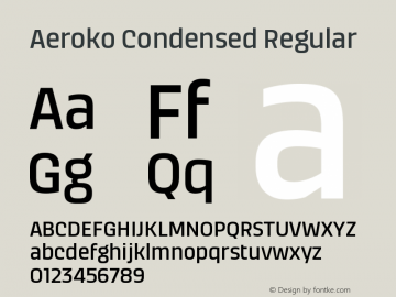 Aeroko Condensed Regular Version 1.00图片样张