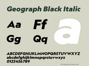Geograph Black Italic Version 1.008;hotconv 1.0.116;makeotfexe 2.5.65601图片样张