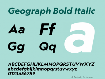 Geograph Bold Italic Version 1.008;hotconv 1.0.116;makeotfexe 2.5.65601图片样张