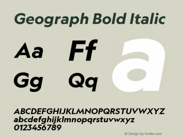 Geograph Bold Italic Version 1.008图片样张