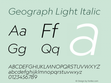 Geograph Light Italic Version 1.008图片样张