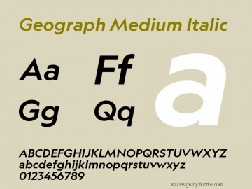 Geograph Medium Italic Version 1.008图片样张