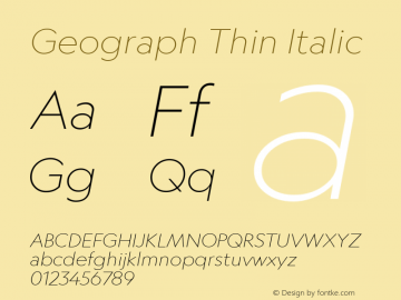 Geograph Thin Italic Version 1.008图片样张