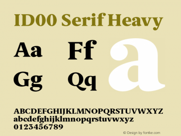 ID00 Serif Heavy Version 1.002图片样张