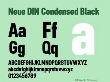 Neue DIN Condensed Black Version 1.00图片样张