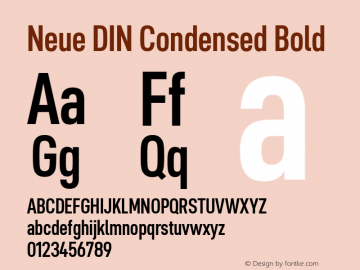 Neue DIN Condensed Bold Version 1.00图片样张