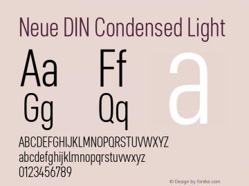 Neue DIN Condensed Light Version 1.00图片样张