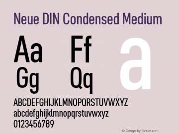Neue DIN Condensed Medium Version 1.00图片样张