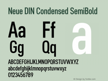 Neue DIN Condensed SemiBold Version 1.00图片样张