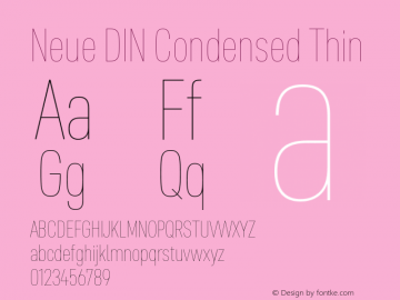 Neue DIN Condensed Thin Version 1.00图片样张