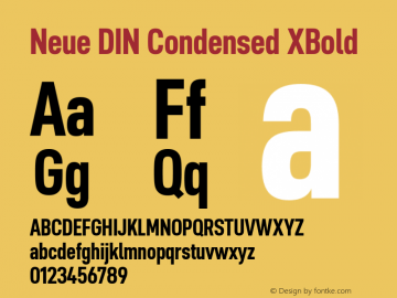 Neue DIN Condensed XBold Version 1.00图片样张