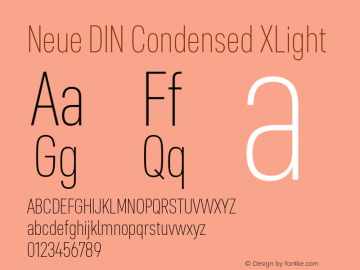 Neue DIN Condensed XLight Version 1.00图片样张