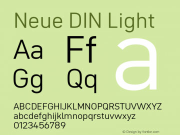 Neue DIN Light Version 1.00图片样张