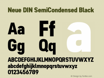 Neue DIN SemiCondensed Black Version 1.00图片样张