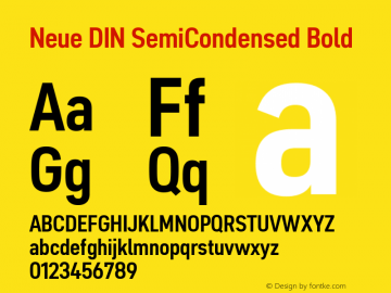 Neue DIN SemiCondensed Bold Version 1.00图片样张