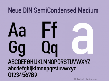 Neue DIN SemiCondensed Medium Version 1.00图片样张