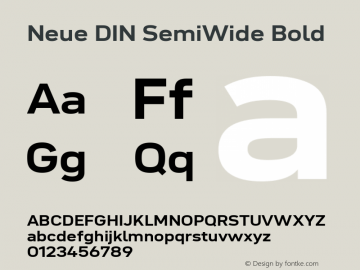 Neue DIN SemiWide Bold Version 1.00图片样张
