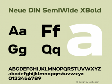 Neue DIN SemiWide XBold Version 1.00图片样张