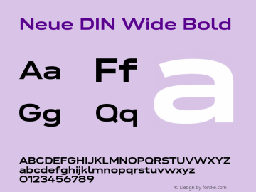 Neue DIN Wide Bold Version 1.00图片样张
