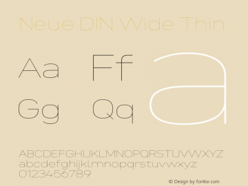 Neue DIN Wide Thin Version 1.00图片样张