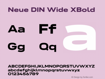 Neue DIN Wide XBold Version 1.00图片样张