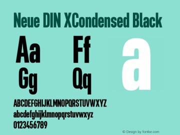 Neue DIN XCondensed Black Version 1.00图片样张