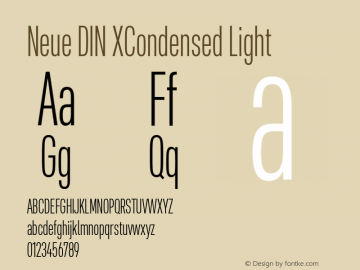 Neue DIN XCondensed Light Version 1.00图片样张