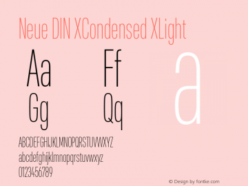 Neue DIN XCondensed XLight Version 1.00图片样张