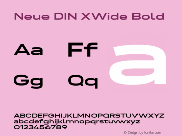 Neue DIN XWide Bold Version 1.00图片样张