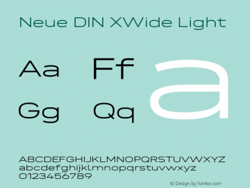 Neue DIN XWide Light Version 1.00图片样张