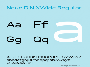 Neue DIN XWide Regular Version 1.00图片样张