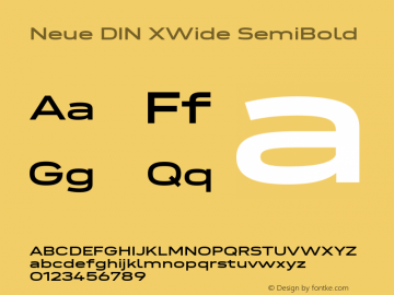 Neue DIN XWide SemiBold Version 1.00图片样张