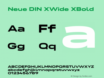 Neue DIN XWide XBold Version 1.00图片样张