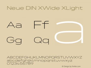 Neue DIN XWide XLight Version 1.00图片样张