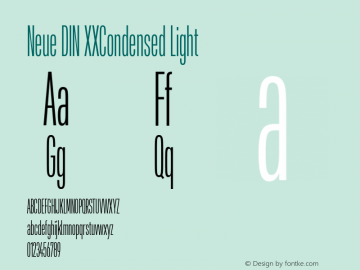 Neue DIN XXCondensed Light Version 1.00图片样张