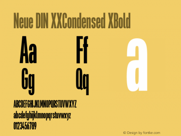Neue DIN XXCondensed XBold Version 1.00图片样张