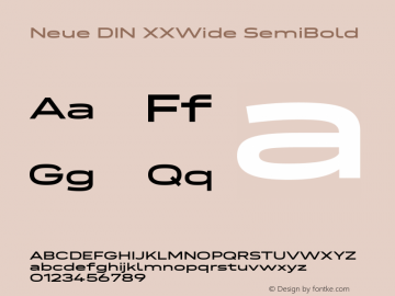 Neue DIN XXWide SemiBold Version 1.00图片样张