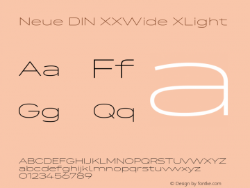 Neue DIN XXWide XLight Version 1.00图片样张