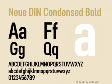 Neue DIN Condensed Bold Version 1.00图片样张